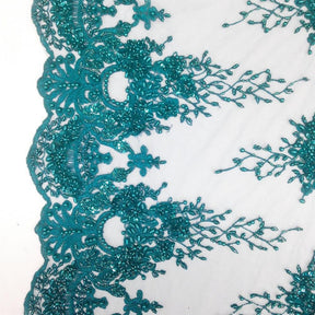 Spirit Bridal Lace Beaded Fabric SV570628 Teal 3