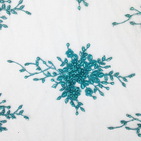 Spirit Bridal Lace Beaded Fabric SV570628 Teal 2