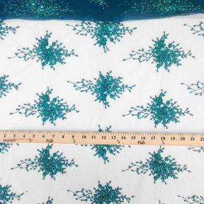 Spirit Bridal Lace Beaded Fabric SV570628 Teal 4