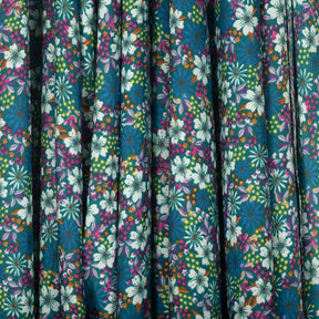 Hibiscus Crepe De Chine Print Fabric SV577793 Turquoise 2