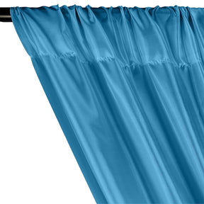 Poly China Silk Lining Rod Pocket Curtains Turquoise 2