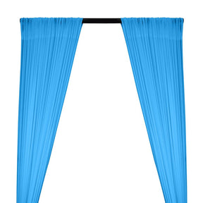 Power Mesh Rod Pocket Curtains Turquoise 1