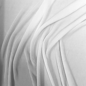 Pleated Polyester Knit Fabric SV570106 White 2