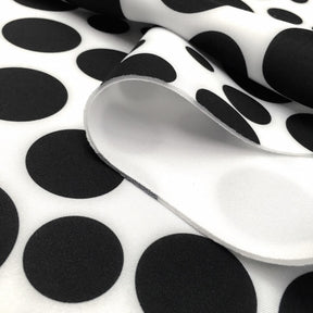 Polka Dot Neoprene Scuba Fabric SV570040 White And Black 2