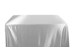 Charmeuse Satin 6 Feet Banquet Table Covers White 1