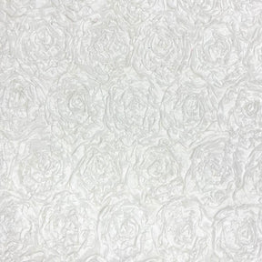 White Satin Ruffle Rosette Fabric SV576475 1