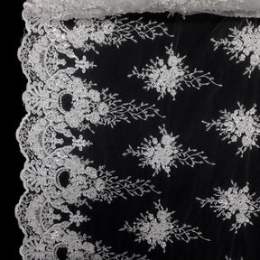 Spirit Bridal Lace Beaded Fabric SV570629 White 1