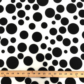 Polka Dot Neoprene Scuba Fabric SV570040 White And Black 1