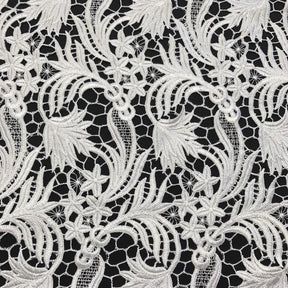 Daphne Guipure French Venice Lace Fabric SV574129 White 2