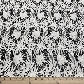 Daphne Guipure French Venice Lace Fabric SV574129 White 3