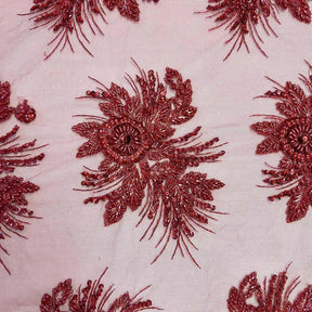 Gloriosa Bridal Lace Beaded Fabric SV574798 Wine 3