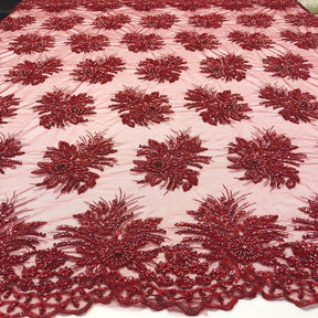 Gloriosa Bridal Lace Beaded Fabric SV574798 Wine 6