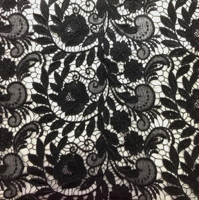 Tulip Guipure French Venice Lace Fabric SV571189 Black 2