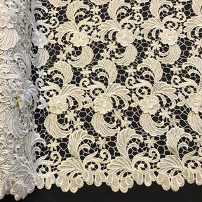 Gisselle Guipure French Venice Lace Fabric SV574128 Champagne 1