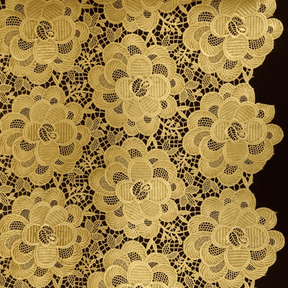 Blossom Guipure French Venice Lace Fabric SV570234 Gold 1