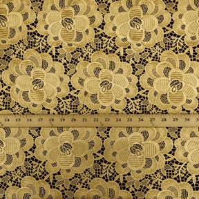 Blossom Guipure French Venice Lace Fabric SV570234 Gold 3
