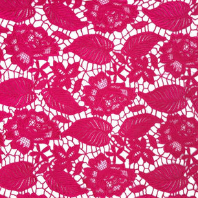 Leaf Guipure French Venice Lace Fabric SV570147 Fuchsia 2