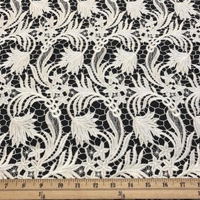 Daphne Guipure French Venice Lace Fabric SV574133 Ivory 3