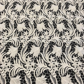 Daphne Guipure French Venice Lace Fabric SV574133 Ivory 2