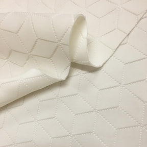 Embossed Neoprene Scuba Cubed Fabric SV573502 Off White 1