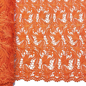 Daphne Guipure French Venice Lace Fabric SV574132 Orange 1
