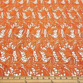 Daphne Guipure French Venice Lace Fabric SV574132 Orange 3