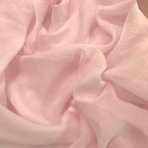 Crushed Sheer Voile Rod Pocket Curtains Pale Pink 3