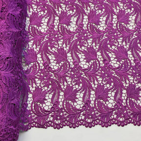 Daphne Guipure French Venice Lace Fabric SV574130 Purple 1
