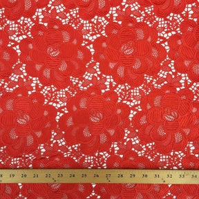 Blossom Guipure French Venice Lace Fabric SV570237 Red 4