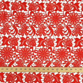 Daffodil Guipure French Venice Lace Fabric SV570228 Red 3