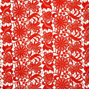 Daffodil Guipure French Venice Lace Fabric SV570228 Red 2