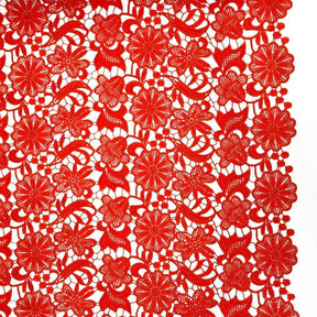 Daffodil Guipure French Venice Lace Fabric SV570228 Red 1