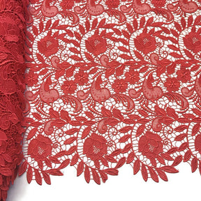 Tulip Guipure French Venice Lace Fabric SV571186 Red 1