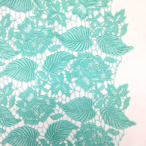 Leaf Guipure French Venice Lace Fabric SV570706 Seafoam Green 1