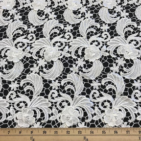Gisselle Guipure French Venice Lace Fabric SV574123 White 3