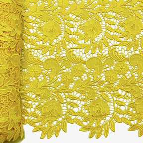 Tulip Guipure French Venice Lace Fabric SV574151 Yellow 1